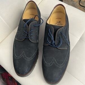 Johnston & Murphy Sheepskin Blue Wing Tip Lace Up Size 10